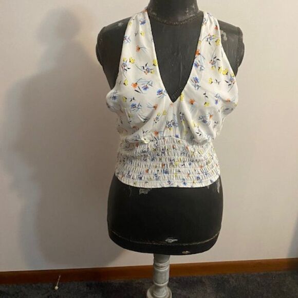 Sienna Sky White floral halter, size Large - Picture 1 of 3